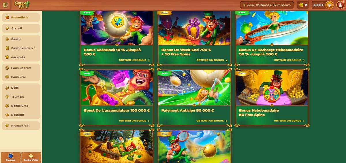 Promos GreenLuck Casino