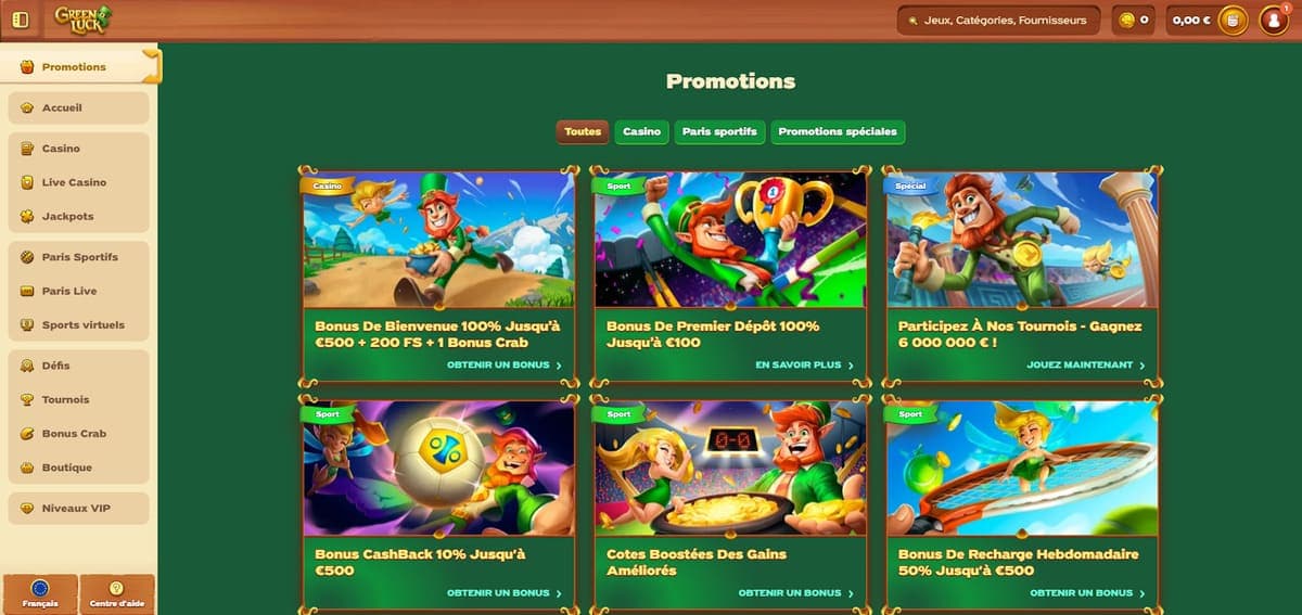 Promotions GreenLuck Casino