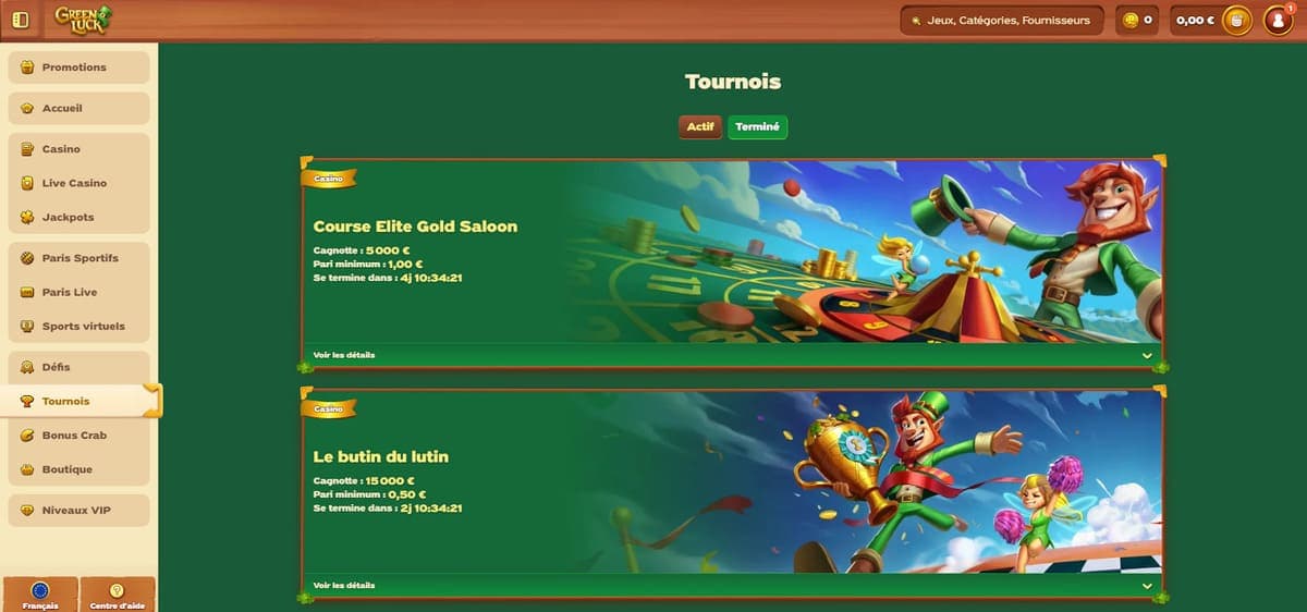 Tournois GreenLuck Casino