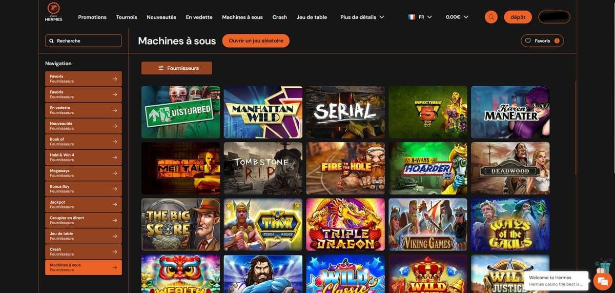 Machines à sous Hermès Casino