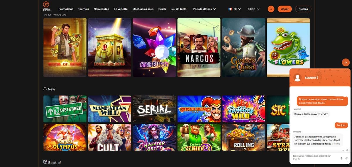 Support Hermès Casino