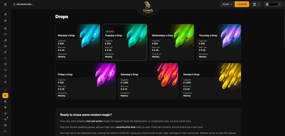 Drops Horus Casino