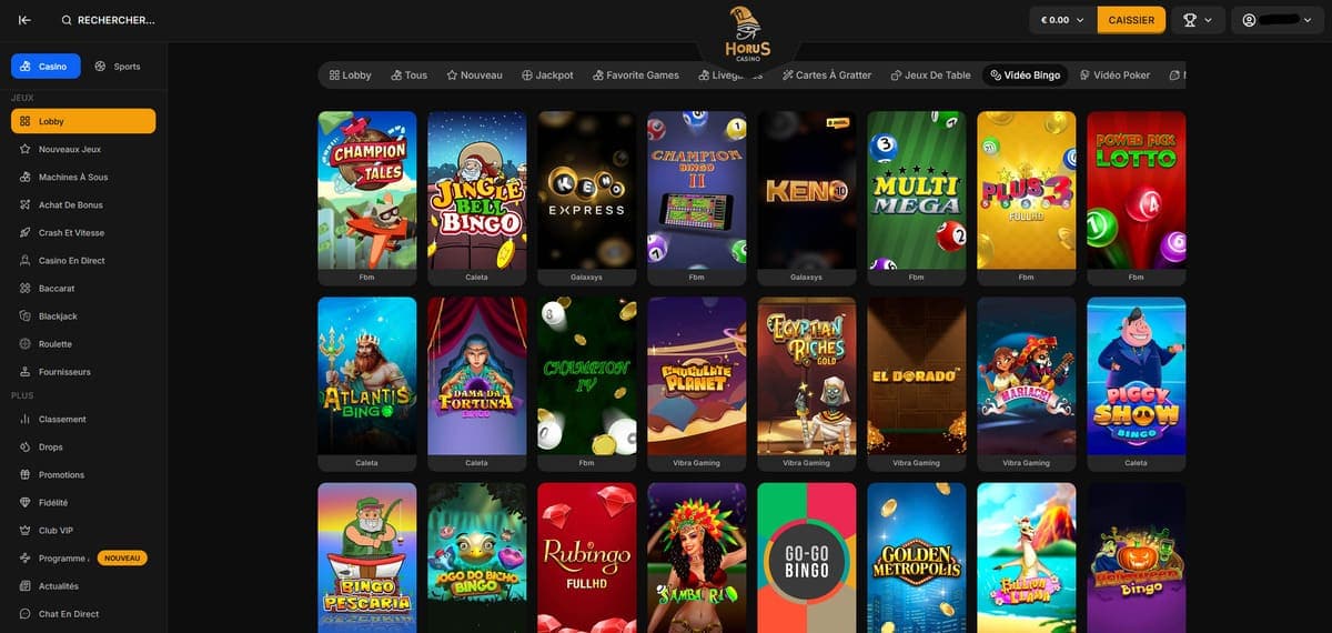 Loteries Horus Casino