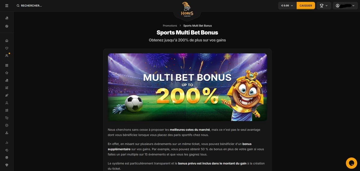 Sports multibet bonus Horus Casino