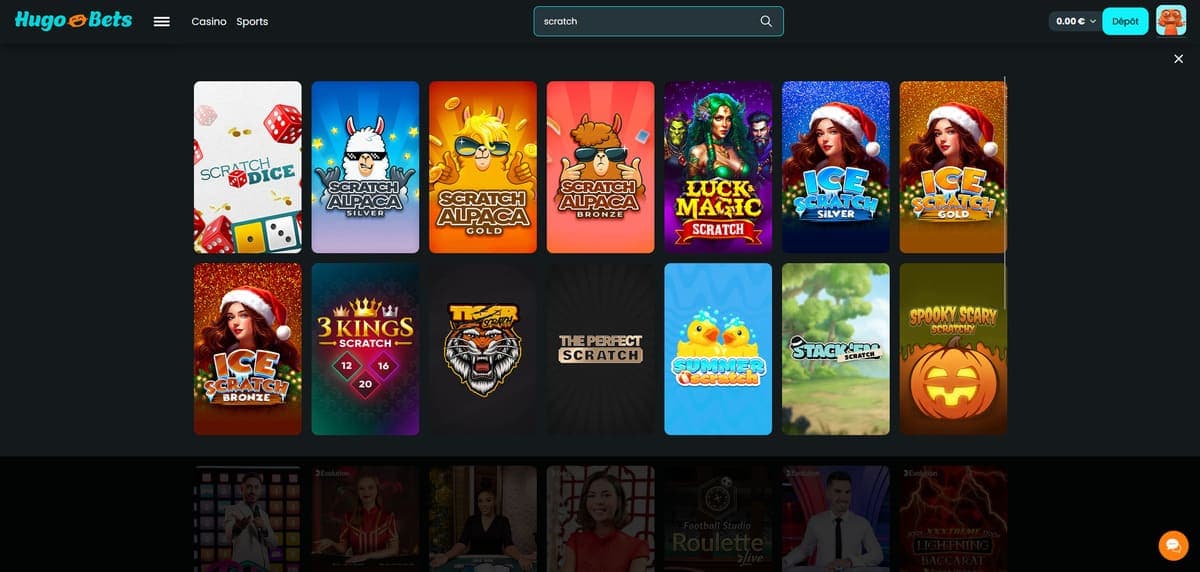 Autres jeux Hugo Bets Casino