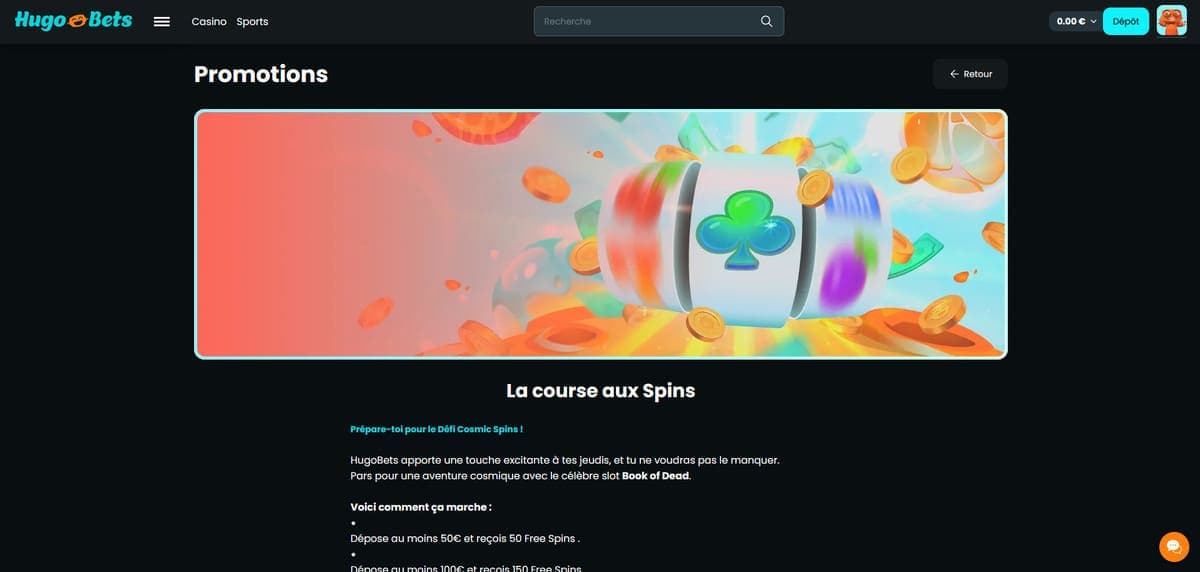 Promotions Hugo Bets Casino
