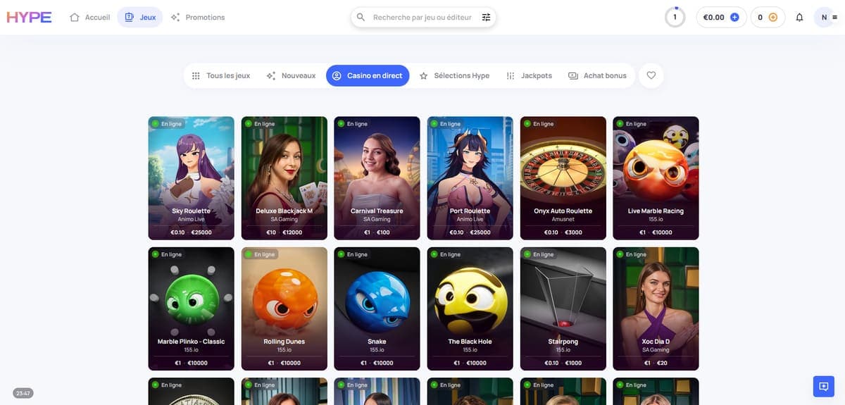Live Hype Kasino Casino