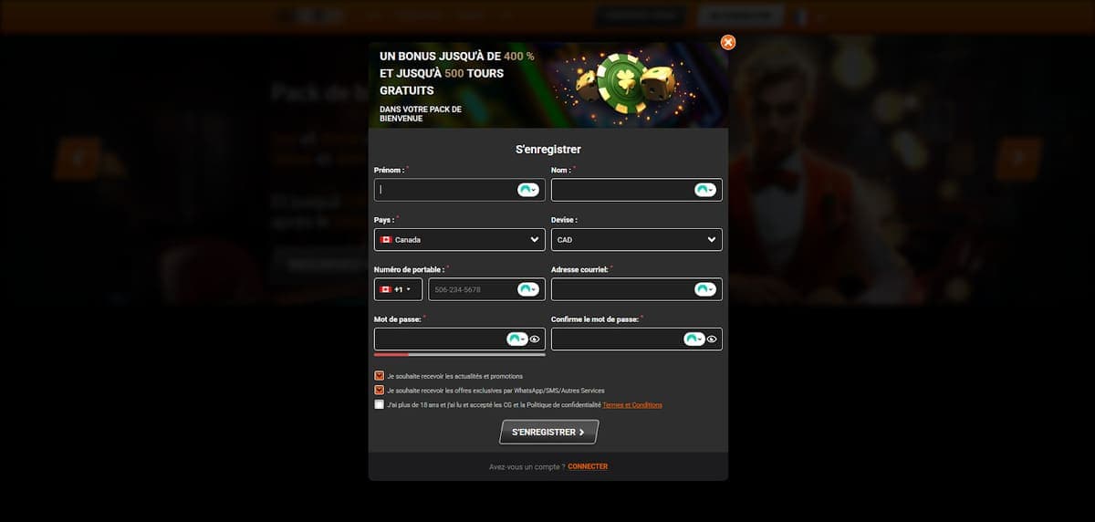 Inscription i24Slots Casino