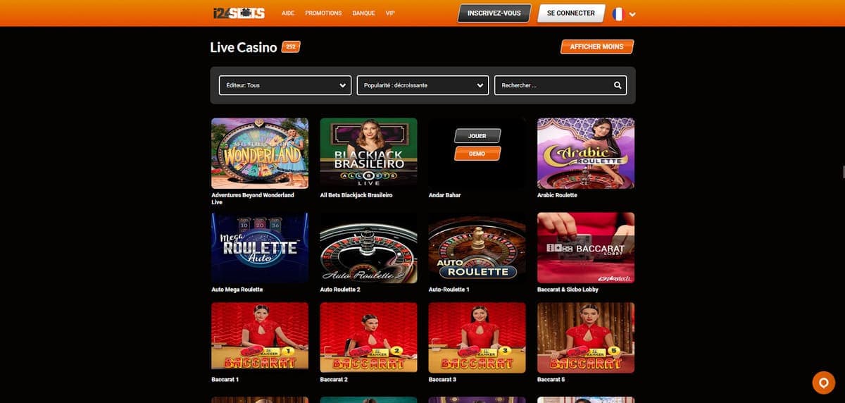 Live casino i24Slots Casino