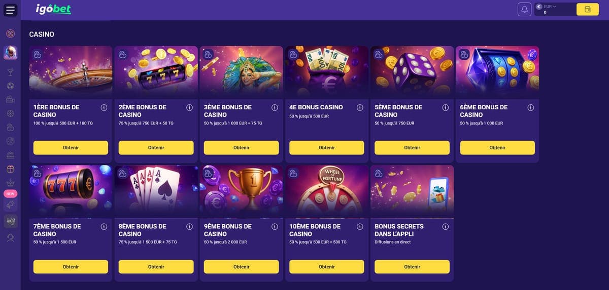 Cadeaux casino Igobet Casino