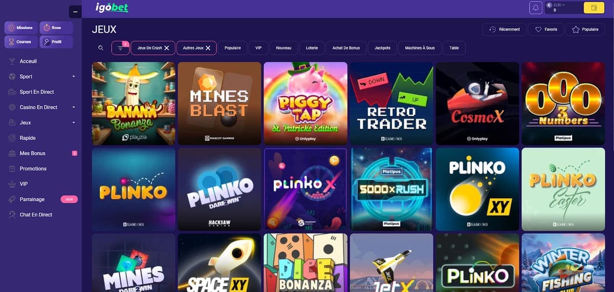 Mini jeux Igobet Casino