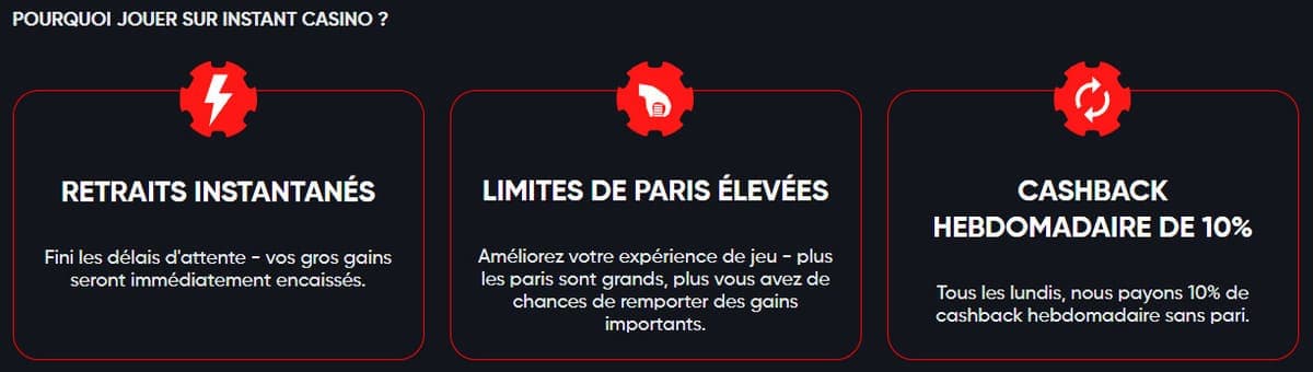 argument massue Instant Casino