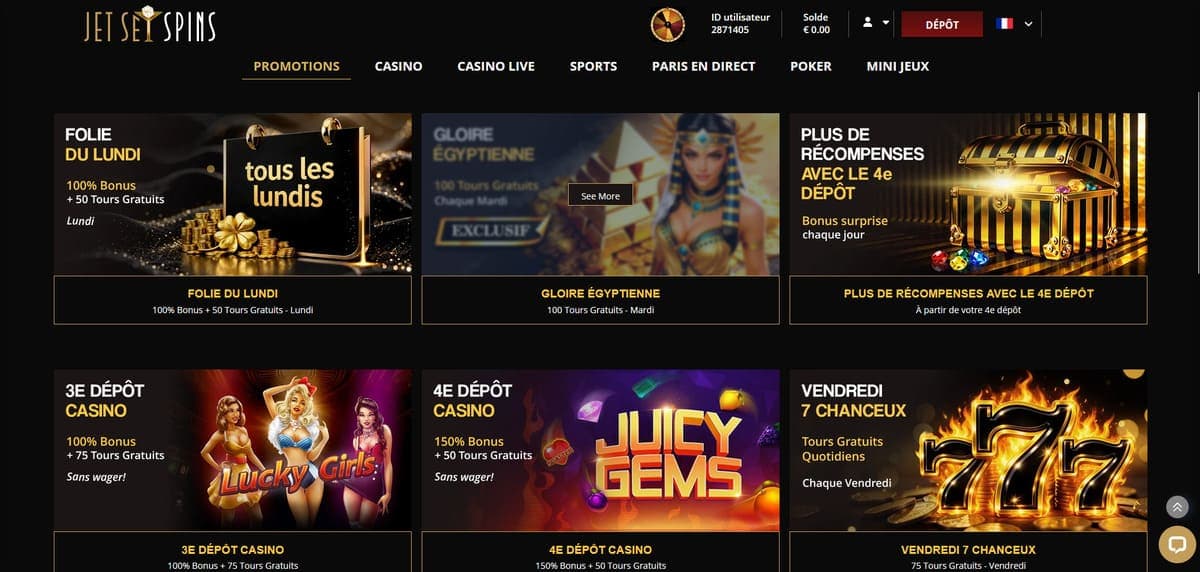 Promos JetSetSpins Casino
