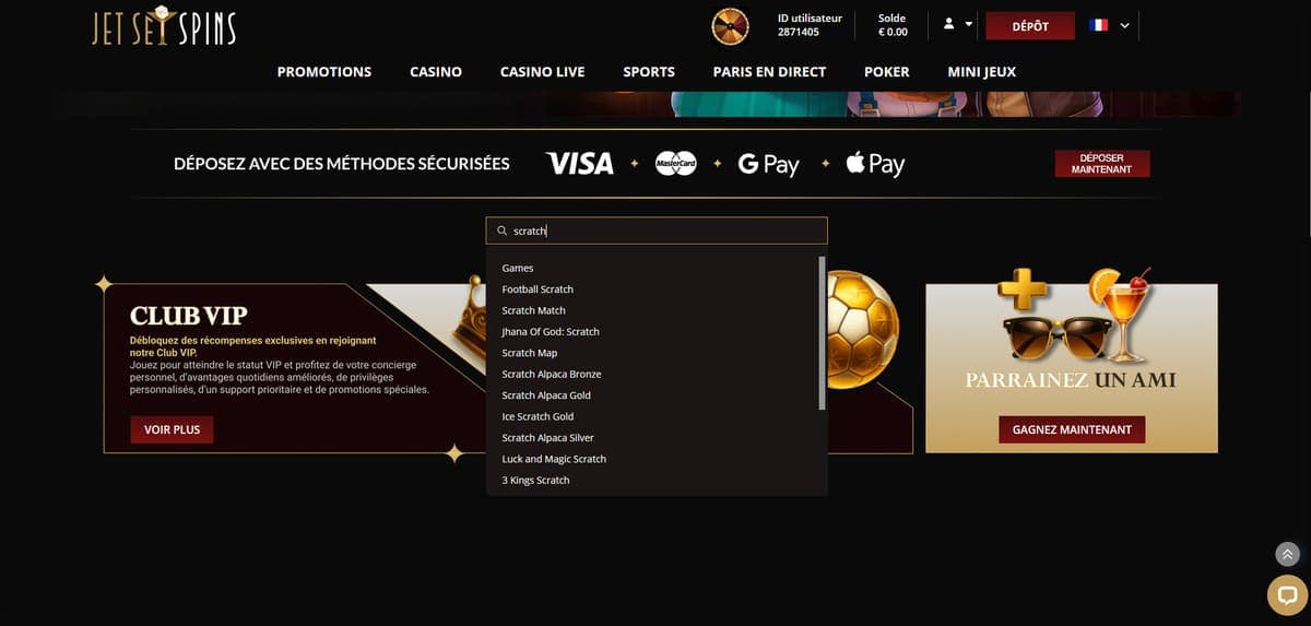 Scratch JetSetSpins Casino