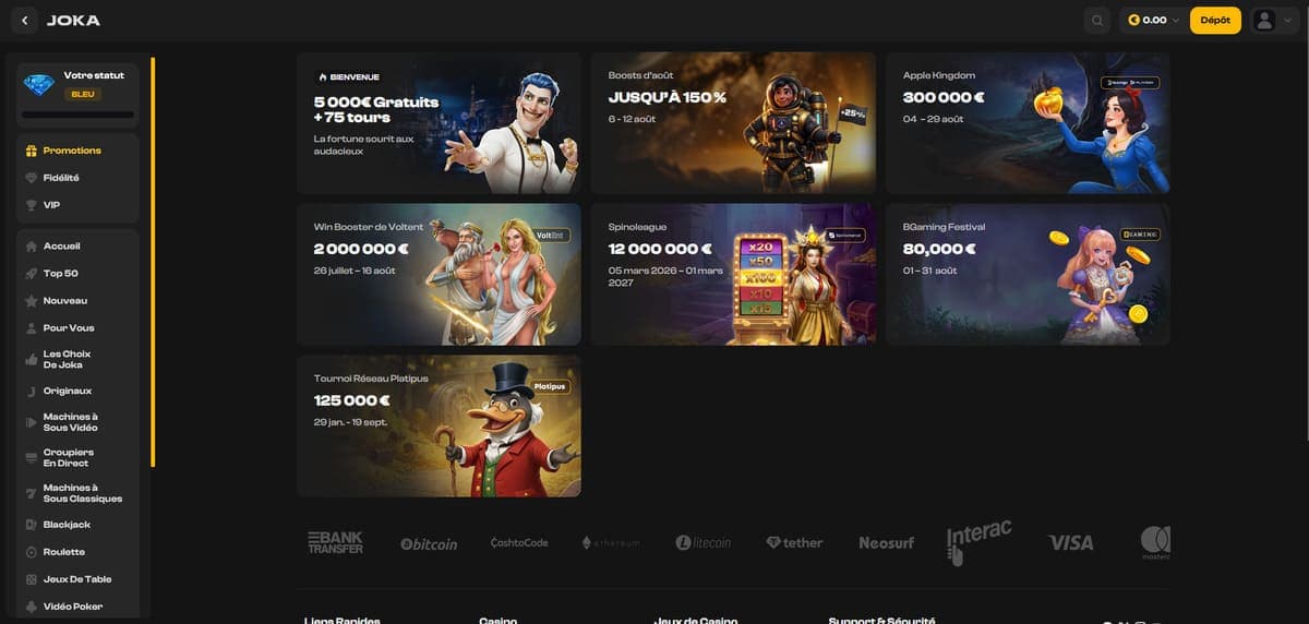 Tournois Joka Casino