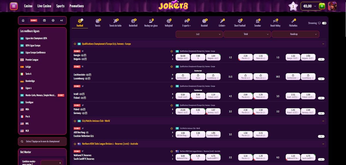 Paris en direct Joker8 Casino