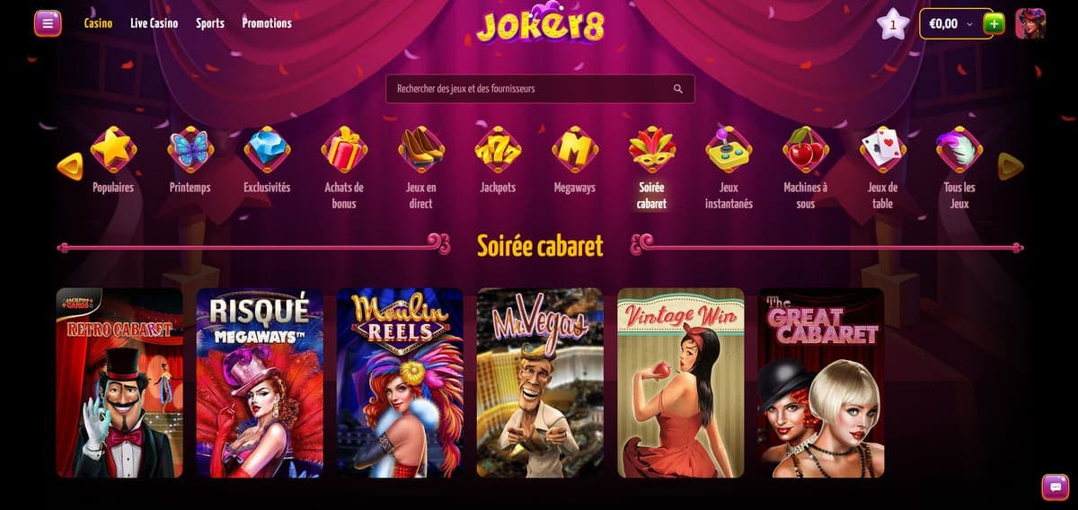 Soirée cabaret Joker8 Casino