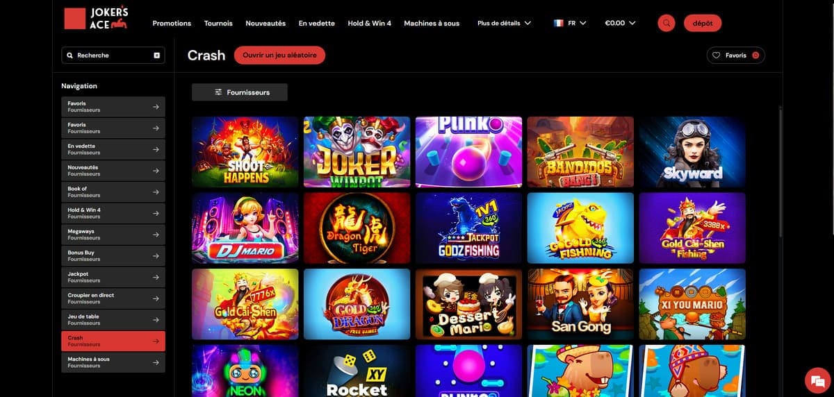 Crash Games Jokers Ace Casino