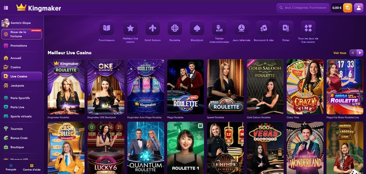 Live casino Kingmaker