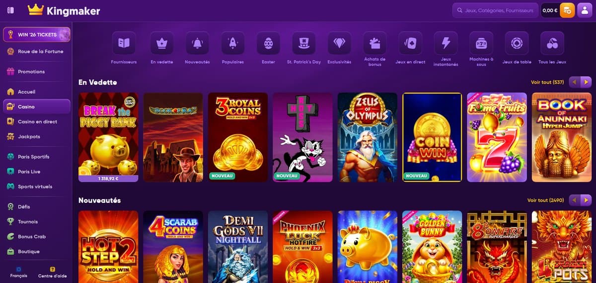 Ludothèque Kingmaker Casino