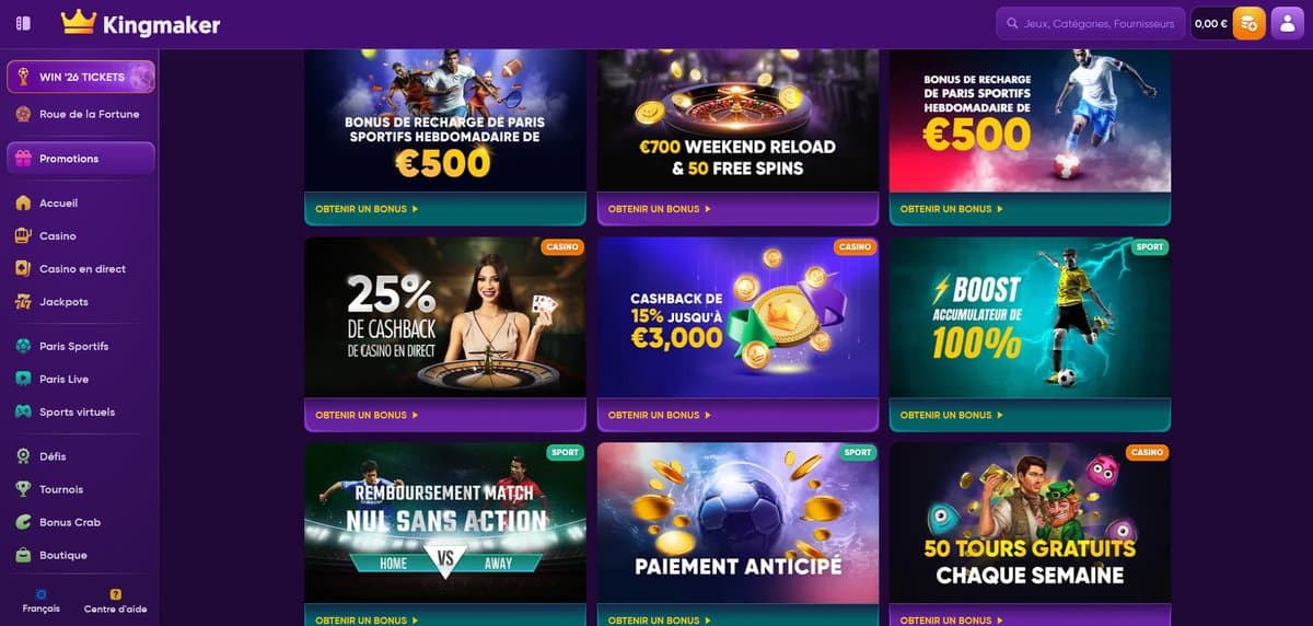 Promos Kingmaker Casino