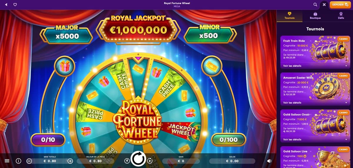 Roue fortune Kingmaker Casino