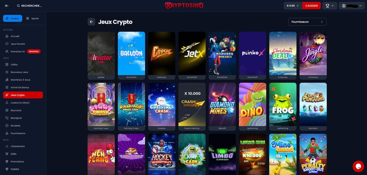 Mini jeux Kryptosino Casino