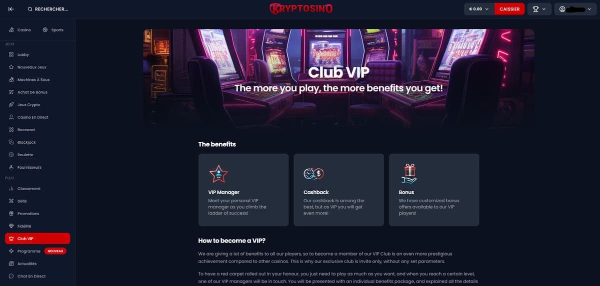 VIP Kryptosino Casino