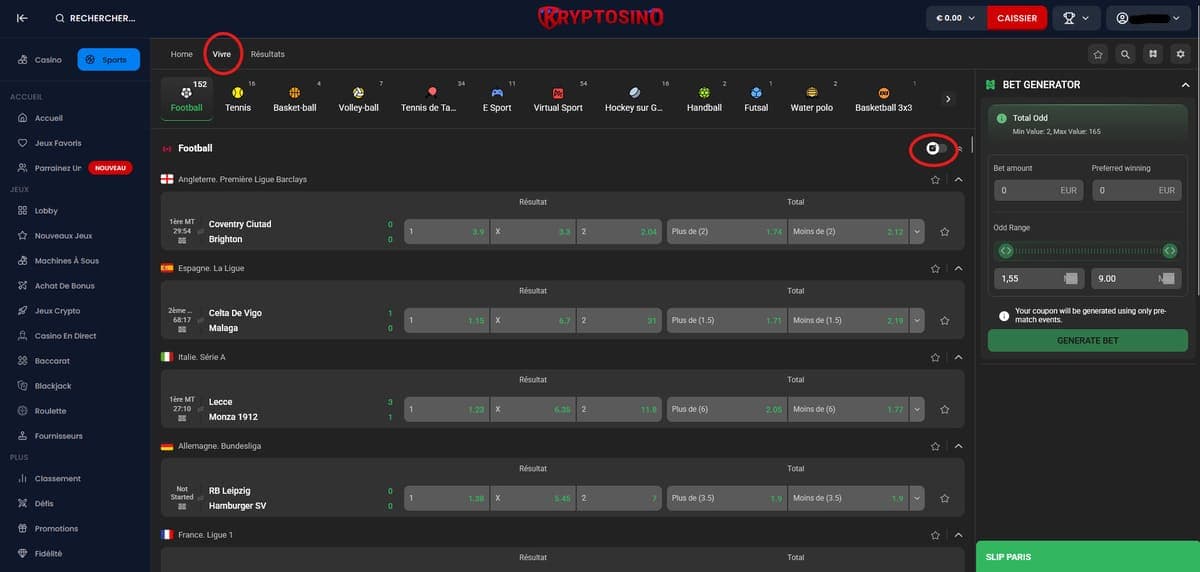 Vivre Kryptosino Casino