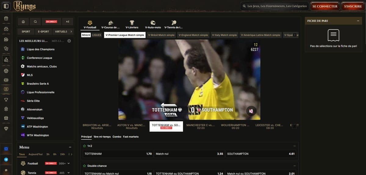 Ligues virtuelles Kyngs Casino