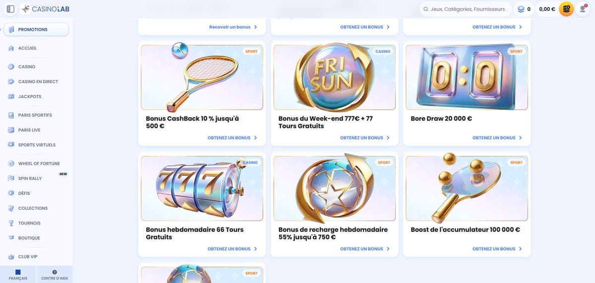 Promos CasinoLab Casino