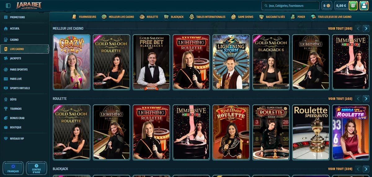 Meilleur live Larabet Casino