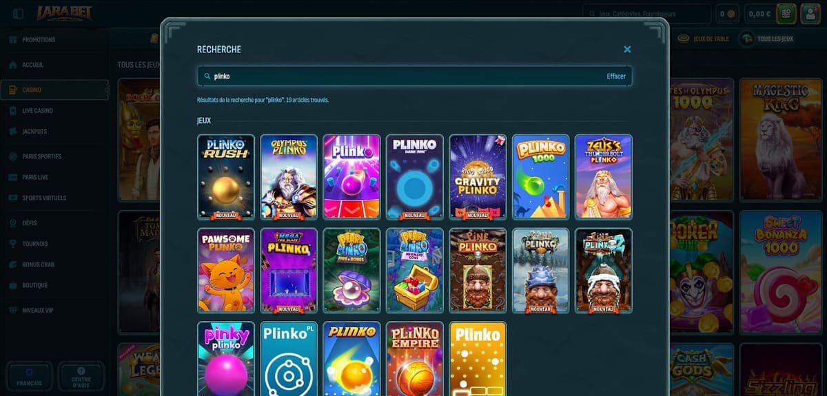 Mini jeux Larabet Casino