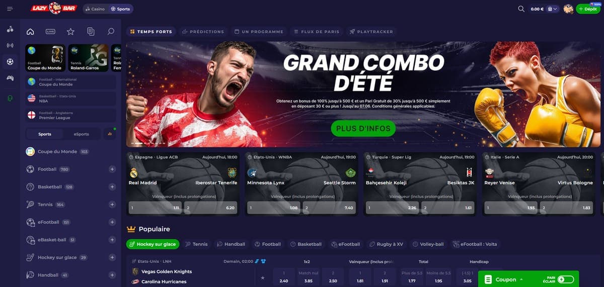 Paris sports LazyBar Casino