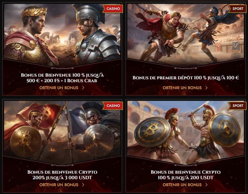 Bonus bienvenue Legiano Casino