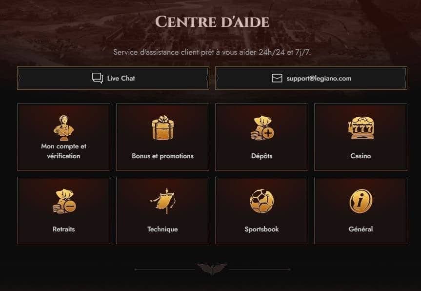 Centre d'aide Legiano Casino