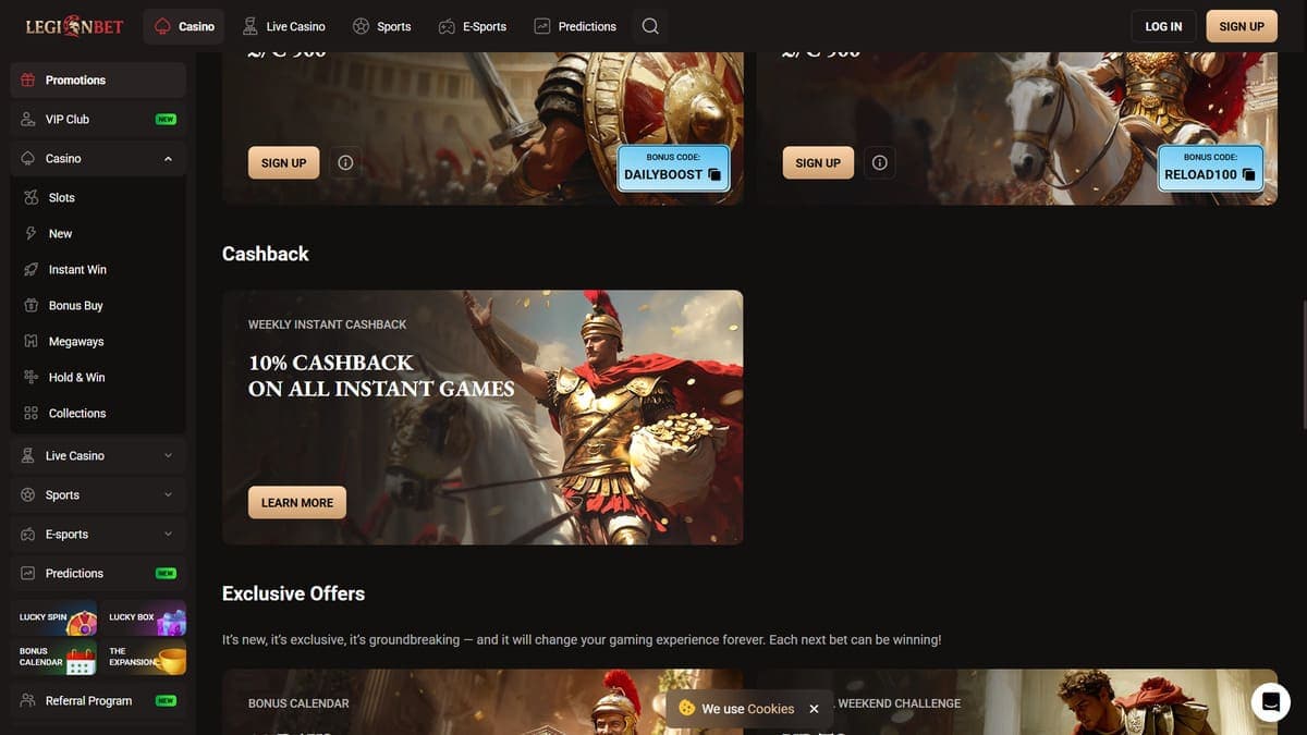 Cashback LegionBet Casino