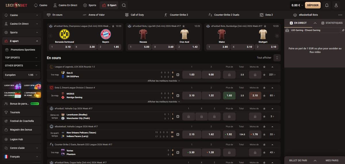 Esport LegionBet Casino