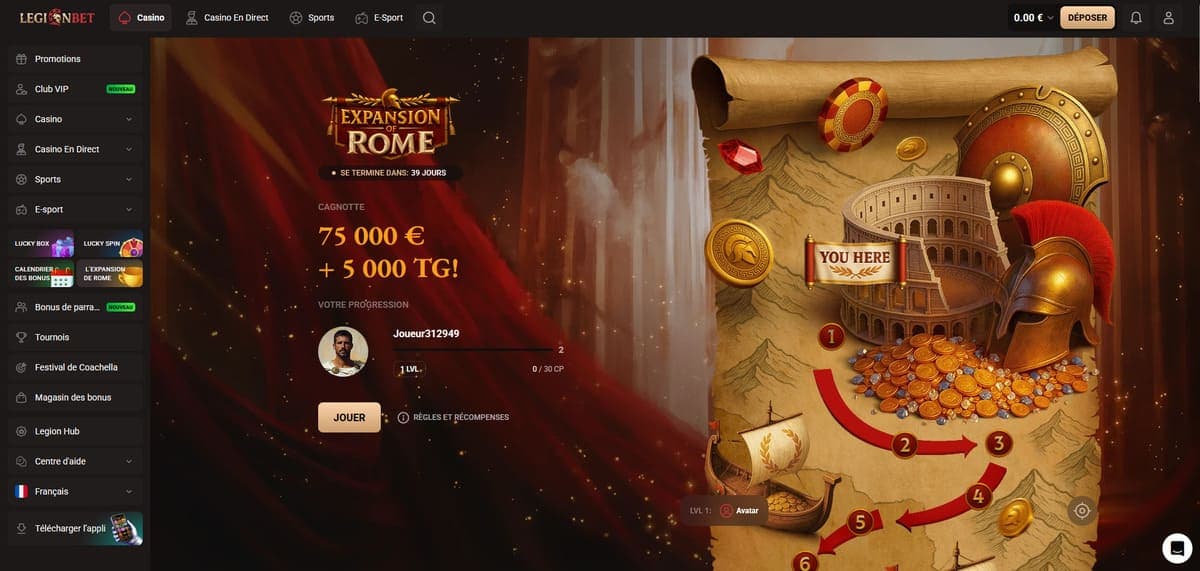 Expansion Rome LegionBet Casino