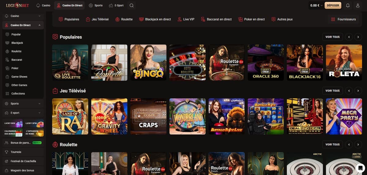 Live LegionBet Casino