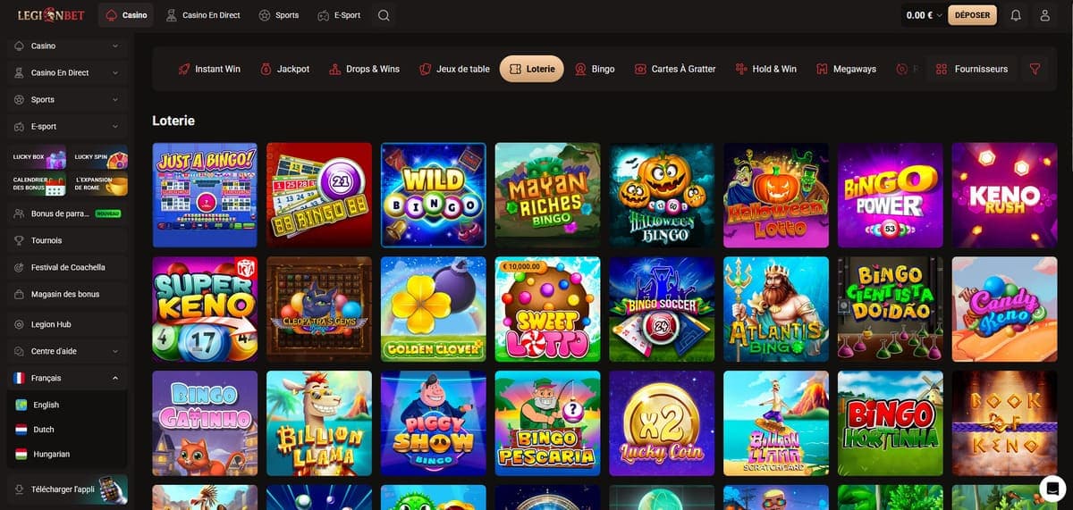 Loterie LegionBet Casino