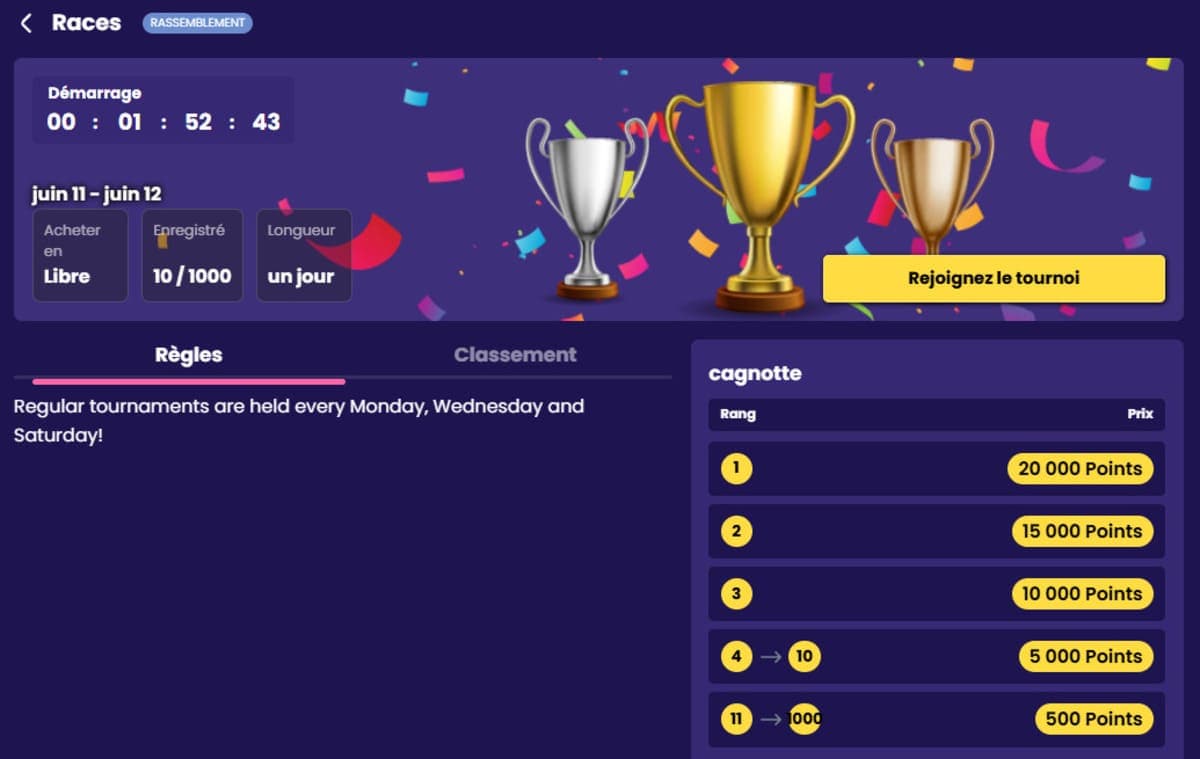 Tournois Libet Casino