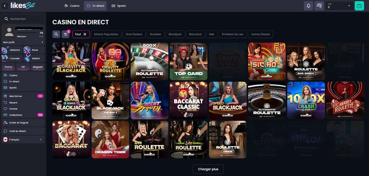 Casino live Likes.Bet Casino