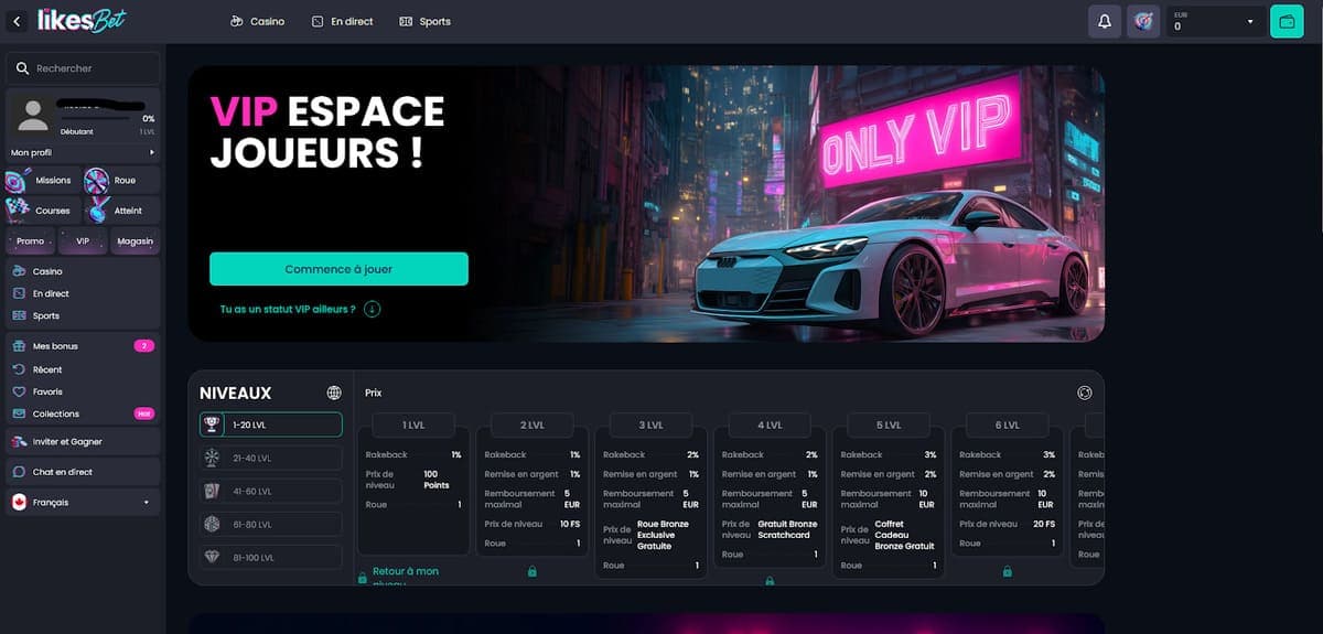 Club VIP Likes.Bet Casino