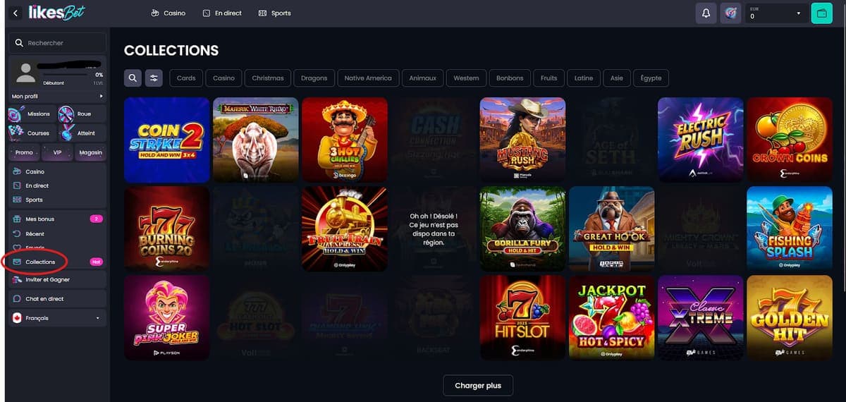 Collections Likes.Bet Casino