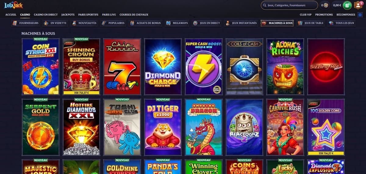 Machines à sous LolaJack Casino