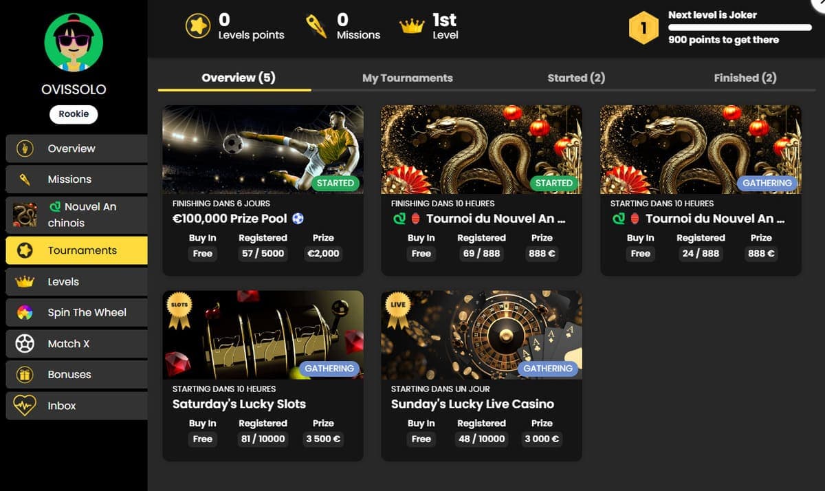 tournois spéciaux Lucky Block