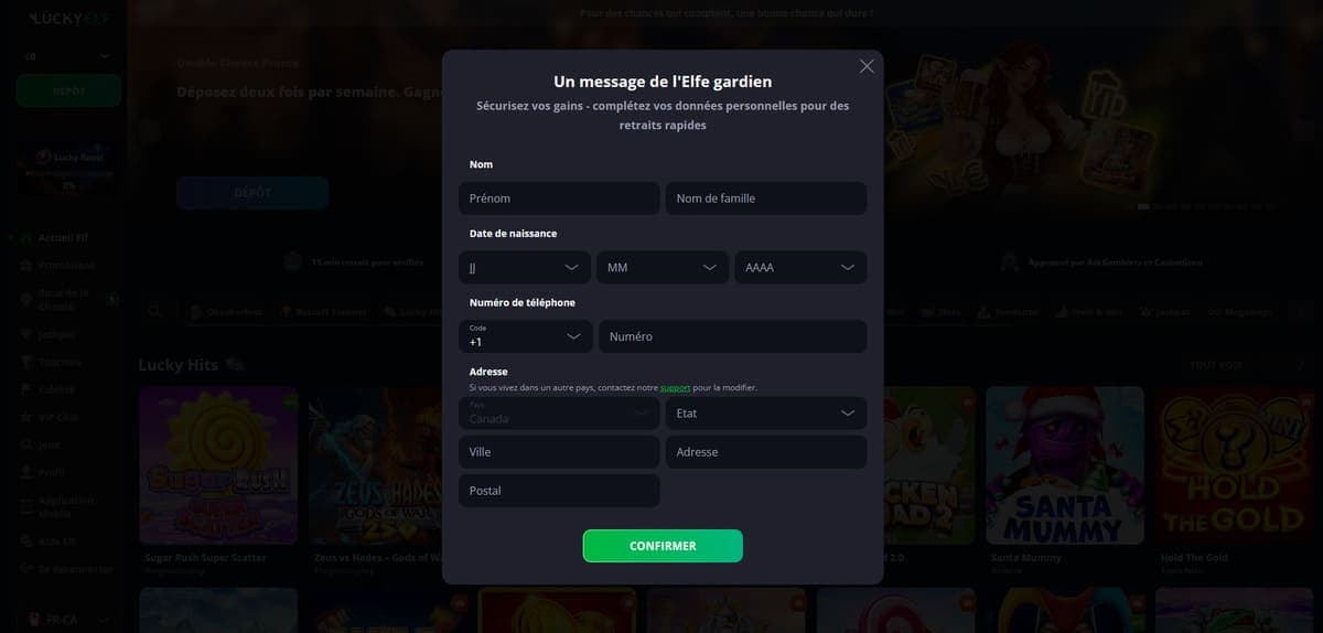 Dépôt Lucky Elf Casino