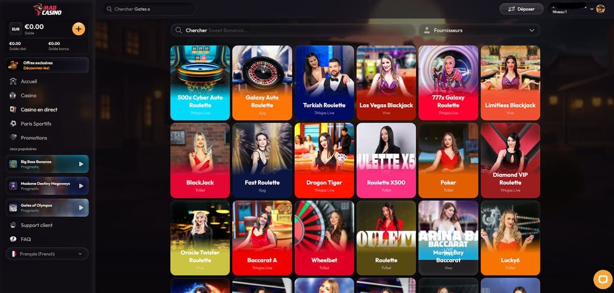 Casinos en direct Mad Casino
