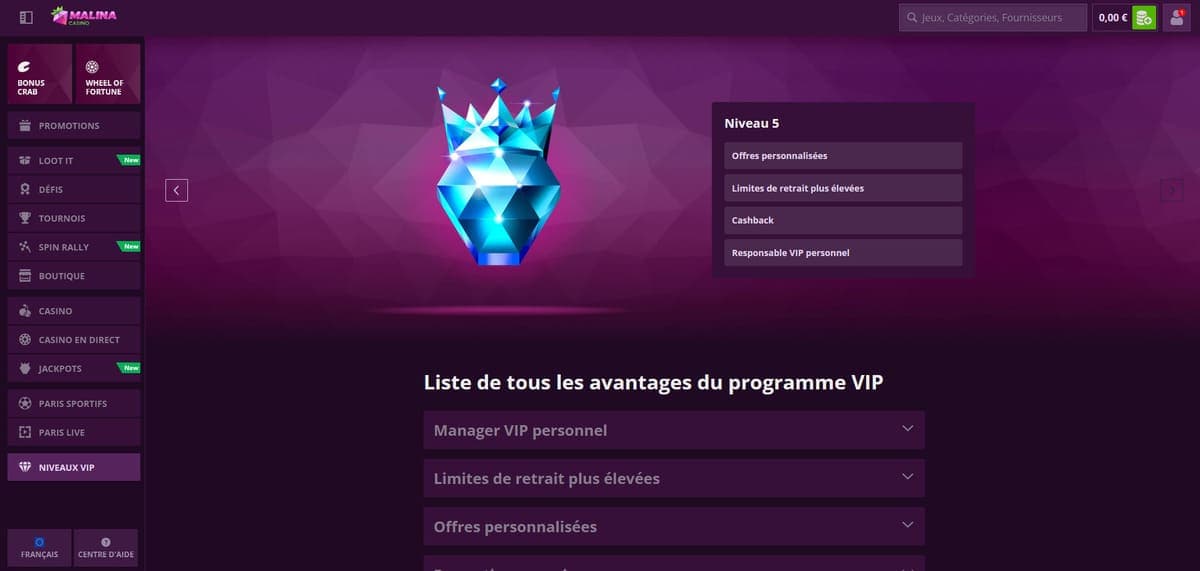 VIP Malina Casino